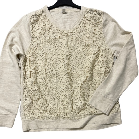 J. Crew Knit Lace Front Long Sleeve - Picture 5 of 5
